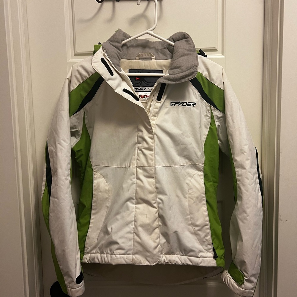 Spyder Women's Cream Jacket with green accents
